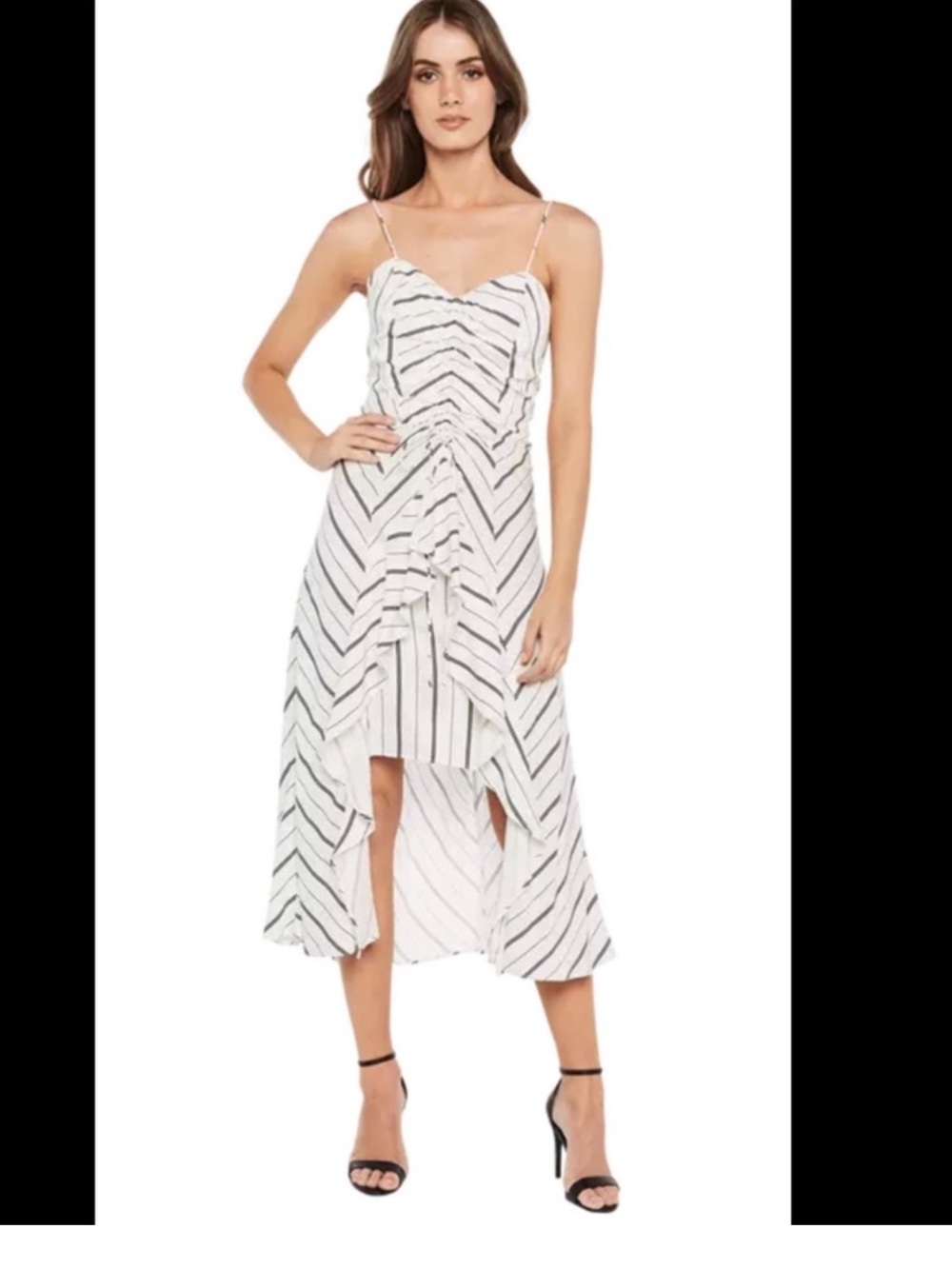 Bardot Winona black white striped midi dress Sinch bust